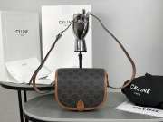 Celine Black Medium Folco Bag In Triomphe Canvas 18x17x6.5cm - 1