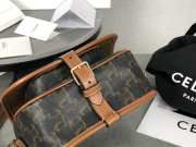 Celine Black Medium Folco Bag In Triomphe Canvas 18x17x6.5cm - 3