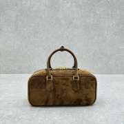 Uubags | Miu Miu Arcadie top handle bag in cocoa brown suede 22x10.5x7.5cm - 2