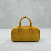 Uubags | Miu Miu Arcadie top handle bag in yellow suede 22x10.5x7.5cm - 4