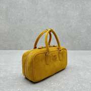 Uubags | Miu Miu Arcadie top handle bag in yellow suede 22x10.5x7.5cm - 2