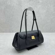 Uubags | Miu Miu Leather shoulder bag back pocket in black 28x8x16cm - 5