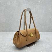 Uubags | Miu Miu Leather shoulder bag back pocket in brown 28x8x16cm - 6