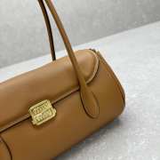 Uubags | Miu Miu Leather shoulder bag back pocket in brown 28x8x16cm - 3