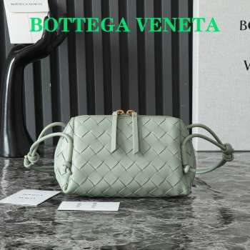 Uubags | Bottega Veneta Intrecciato Concert Pouch In Mint Green 18.5x11.5x8.5cm 