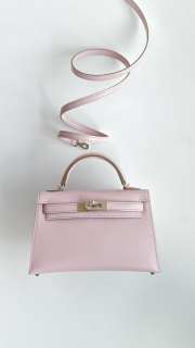 Uubags | Hermes Mini Kelly Rose Sakura Bag in Pink 19cm - 1