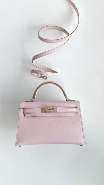 Uubags | Hermes Mini Kelly Rose Sakura Bag in Pink 19cm