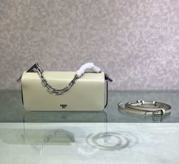 Uubags | Fendi First Sight Pouch In Calf Leather White 22.5x5x10.5cm