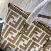 Uubags | Fendi Mini Roll FF beige jacquard mini bag 13x11x15.5cm - 6