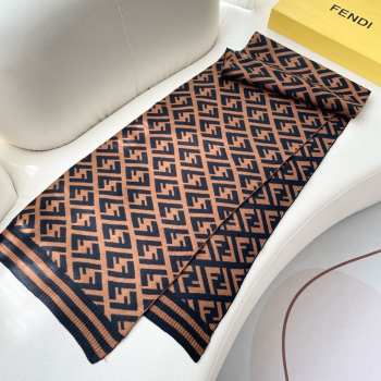 Uubags | Fendi brown wool and cashmere scarf 36x180cm