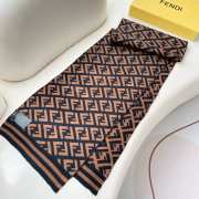 Uubags | Fendi brown wool and cashmere scarf 36x180cm - 4