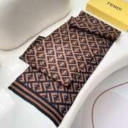 Uubags | Fendi brown wool and cashmere scarf 36x180cm - 3