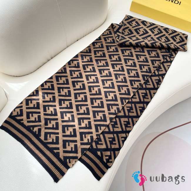 Uubags | Fendi brown cashmere scarf 36x180cm - 1