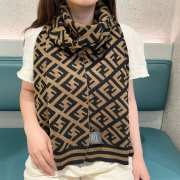 Uubags | Fendi brown cashmere scarf 36x180cm - 5