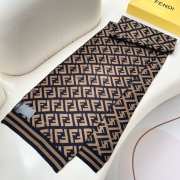 Uubags | Fendi brown cashmere scarf 36x180cm - 4