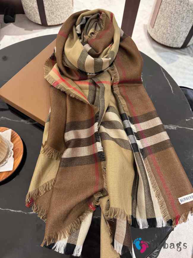 Uubags | Check Wool Scarf In Brown 200x90cm - 1