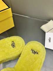 Uubags | Fendi fur slides in yellow 6cm - 5