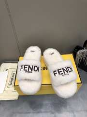 Uubags | Fendi fur slides in white 6cm - 4