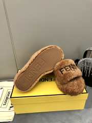 Uubags | Fendi fur slides in brown 6cm - 2