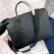 Uubags | Prada two-compartment briefcase in black 28x38x6.5cm - 3