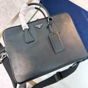 Uubags | Prada two-compartment briefcase in black 28x38x6.5cm - 6