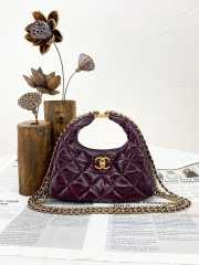 Uubags | Chanel AS4966 hobo bag in burgundy 20x7x19cm - 1