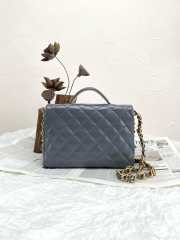 Uubags | Chanel 24a handle bag grey 25x5x18cm - 4