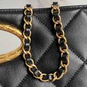 Uubags | Chanel Clutch Lambskin & Gold Plated Metal In Black 24x34x8cm - 3