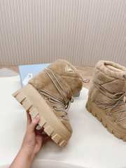 Uubags | Prada Apres Ski Shearling Boots In Beige - 4