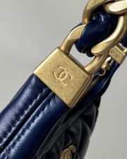 Uubags | Chanel Hobo Bag Shiny Lambskin & Gold Plated Metal Blue 24x26x9.5cm - 3