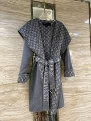 Uubags | Louis Vuitton 1A4PE7 Hooded Wrap Coat In Grey - 6