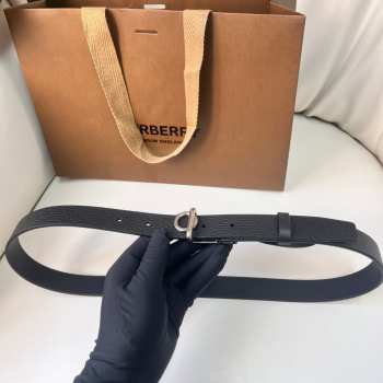 Uubags | Burberry Leather Rocking Horse Belt In Black 2.5cm with Silver Buckle