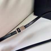 Uubags | YSL thin belt made with vegetable-tanned leather in black with silver buckle 1.2cm - 2