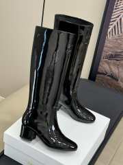 Uubags | Les Bottes Celine Triomphe High Boot in Black Patent Calfskin - 3