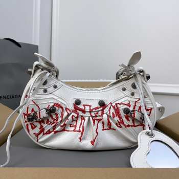 Uubags | Balenciaga White Le Cagole Shoulder Bag 26x16x10cm