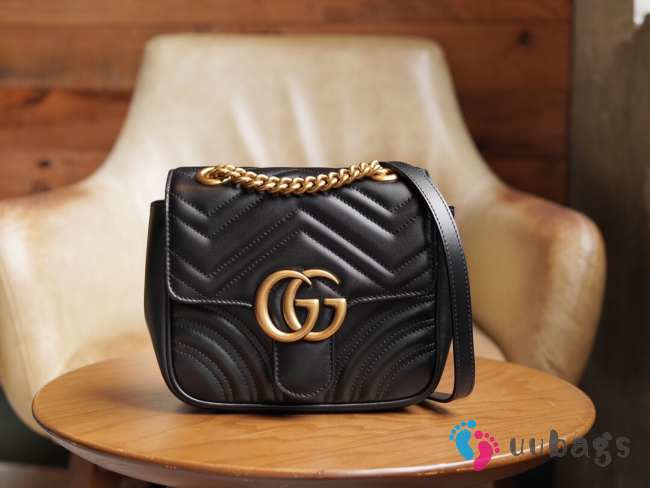 Uubags | Gucci GG Marmont Mini Shoulder Bag In Black 18x15x8cm - 1