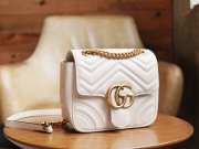 Uubags | Gucci GG Marmont Mini Shoulder Bag In White 18x15x8cm - 4