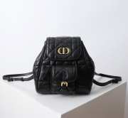 Uubags | Small Dior Caro Backpack Black Macrocannage Lambskin 19.5x18.5x8.5cm - 1