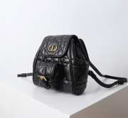 Uubags | Small Dior Caro Backpack Black Macrocannage Lambskin 19.5x18.5x8.5cm - 5