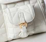 Uubags | Small Dior Caro Backpack White Macrocannage Lambskin 19.5x18.5x8.5cm - 3