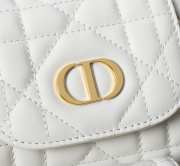 Uubags | Small Dior Caro Backpack White Macrocannage Lambskin 19.5x18.5x8.5cm - 2