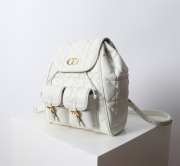 Uubags | Medium Dior Caro Backpack White Macrocannage Lambskin 23x26.7x12.5cm - 6