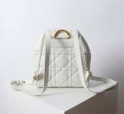 Uubags | Medium Dior Caro Backpack White Macrocannage Lambskin 23x26.7x12.5cm - 4