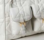 Uubags | Medium Dior Caro Backpack White Macrocannage Lambskin 23x26.7x12.5cm - 3