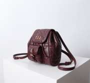 Uubags | Small Dior Caro Backpack Burgundy Macrocannage Lambskin 19.5x18.5x8.5cm - 5