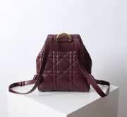 Uubags | Medium Dior Caro Backpack Burgundy Macrocannage Lambskin 23x26.7x12.5cm - 6