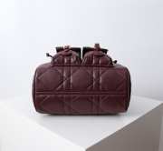 Uubags | Medium Dior Caro Backpack Burgundy Macrocannage Lambskin 23x26.7x12.5cm - 4