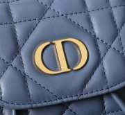 Uubags | Small Dior Caro Backpack Blue Macrocannage Lambskin 19.5x18.5x8.5cm - 3