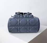 Uubags | Medium Dior Caro Backpack Blue Macrocannage Lambskin 23x26.7x12.5cm - 5