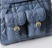 Uubags | Medium Dior Caro Backpack Blue Macrocannage Lambskin 23x26.7x12.5cm - 3